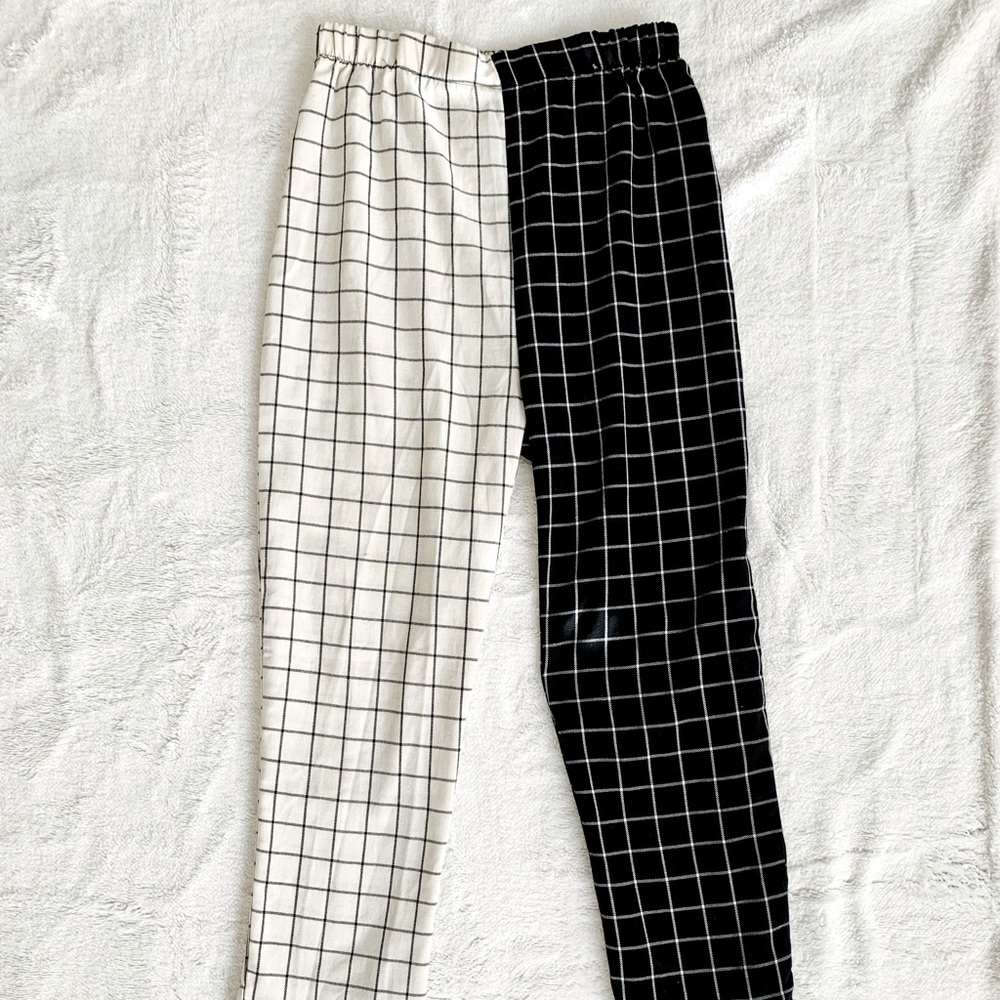 SHEIN Black & White Color Block Pants